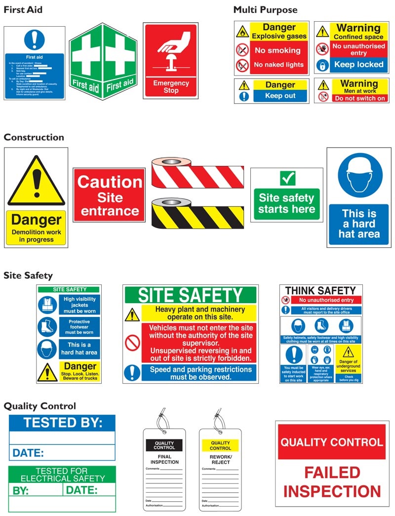 Fire, Safety & General Warning Signs Examples 1